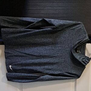 Nike Women's Charcoal Dri Fit Hooded Long Sleeve Tee